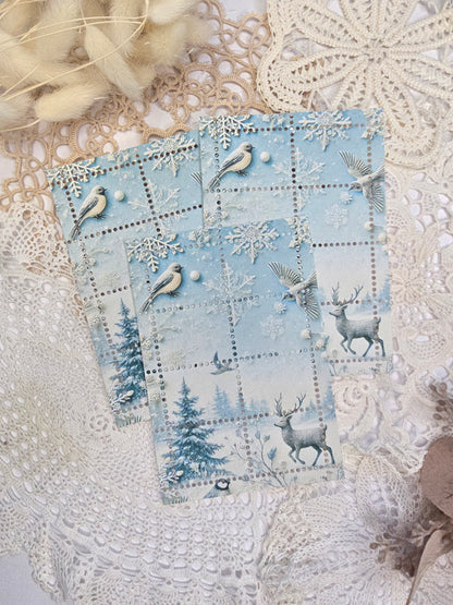 Briefmarke „Waldzauber – Schneekristall“ – Handmade Mini-Serie