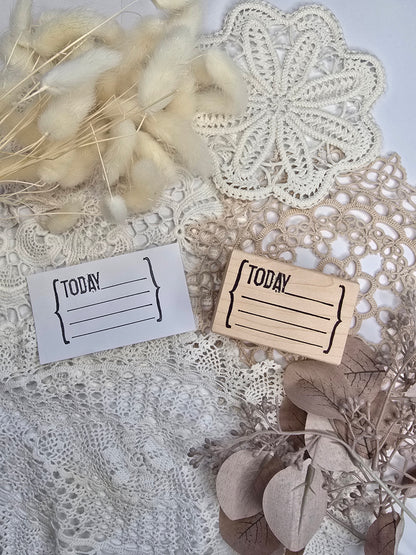 Stempel „Today“ – Label-Stempel 45 × 70 mm für Journaling & Planer