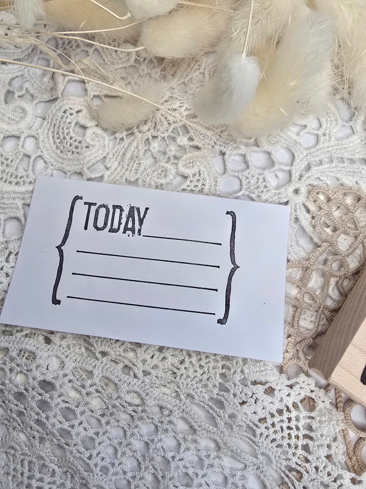 Stempel „Today“ – Label-Stempel 45 × 70 mm für Journaling & Planer