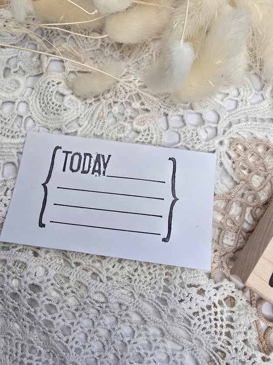 Stempel „Today“ – Label-Stempel 45 × 70 mm für Journaling & Planer