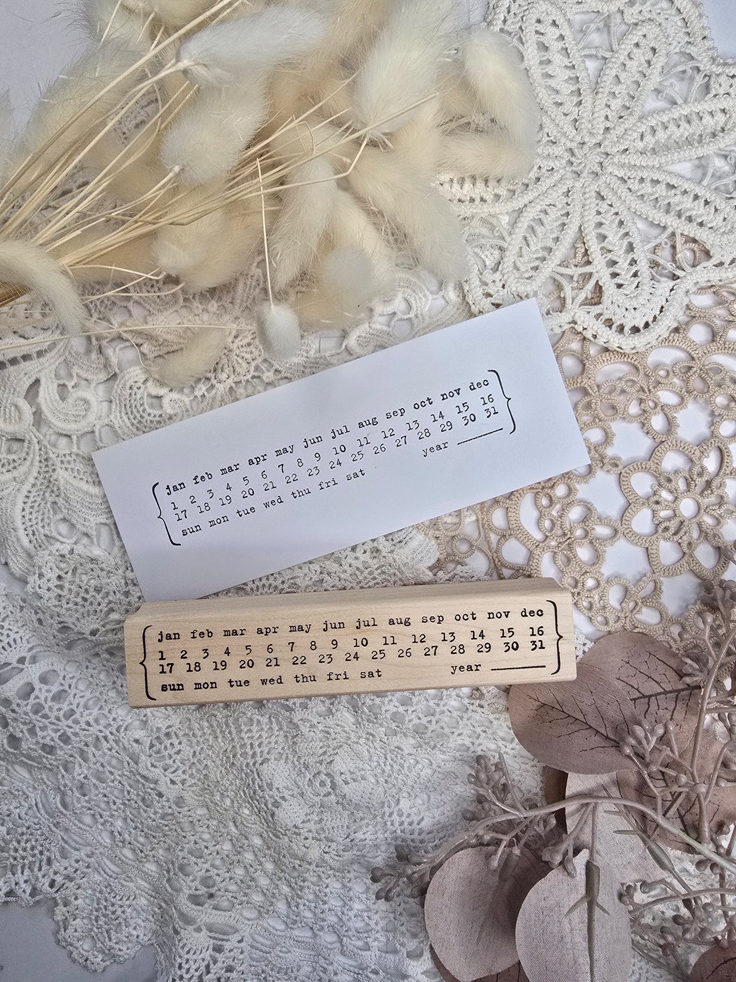 Stempel „Long Calendar“ – Kalender-Stempel 128 × 25 mm für Journaling & Planung