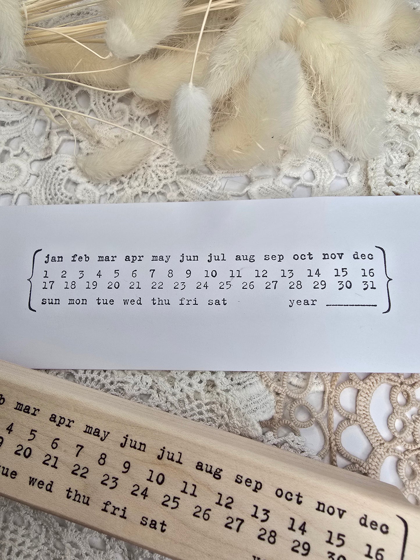 Stempel „Long Calendar“ – Kalender-Stempel 128 × 25 mm für Journaling & Planung