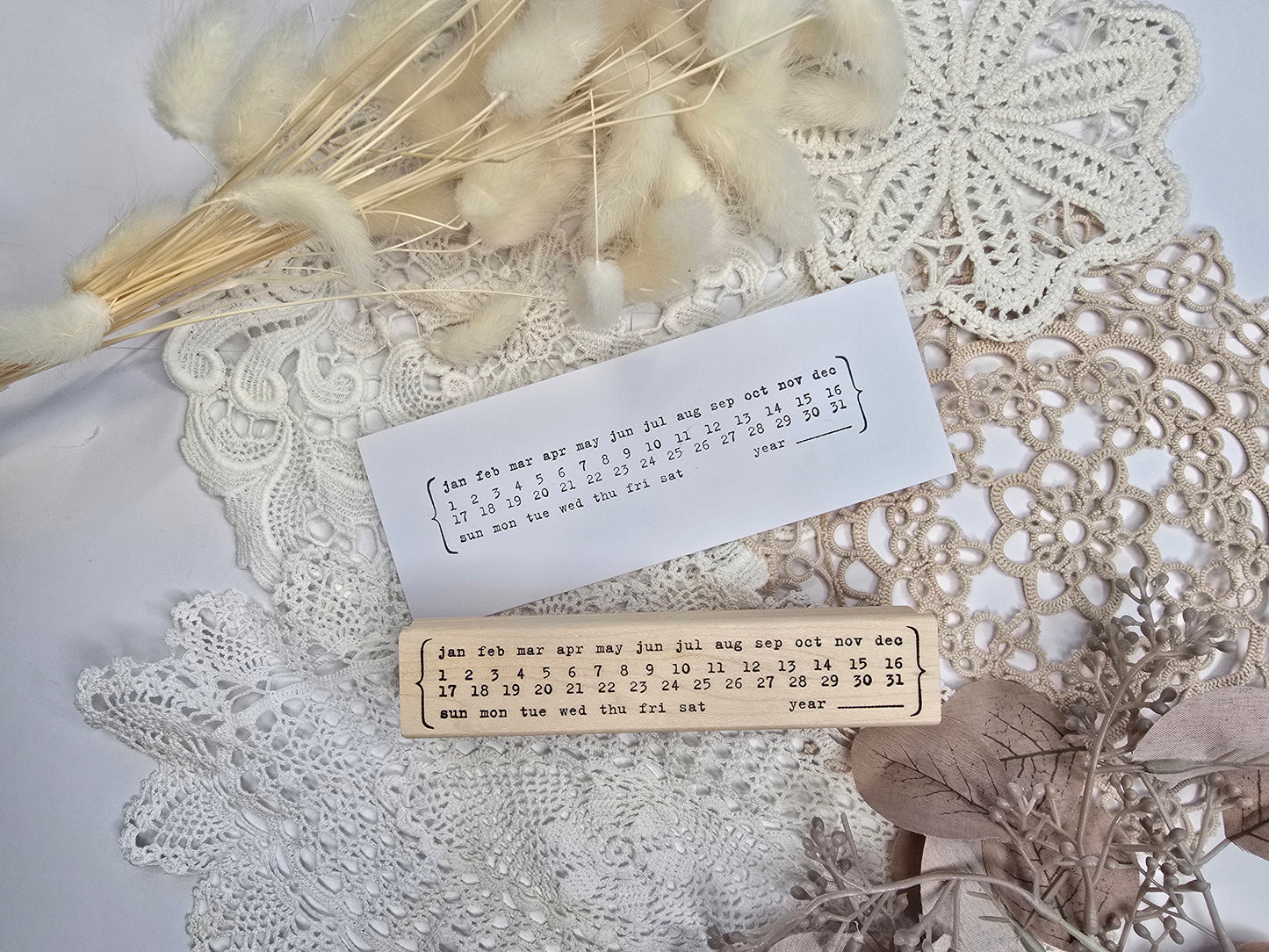 Stempel „Long Calendar“ – Kalender-Stempel 128 × 25 mm für Journaling & Planung