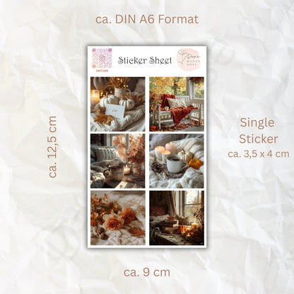 Herbst Sticker Set – 6 Cozy Foto-Motive