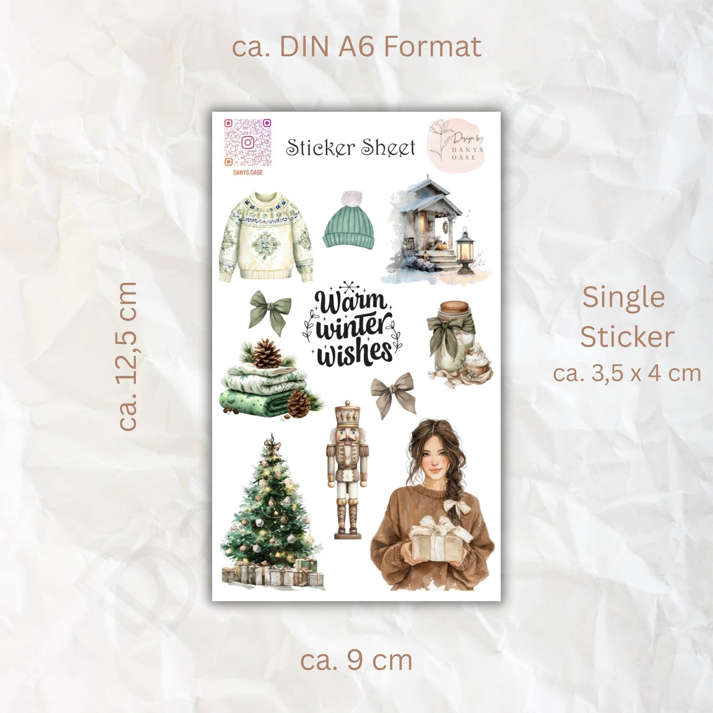 Winter Sticker Set – 11 cozy Aquarellmotive