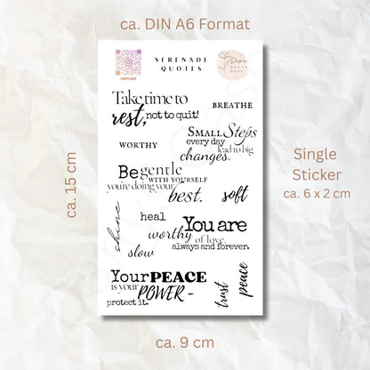 Sticker „Selfcare Quotes“ – 13 achtsame Zitate & Wörter