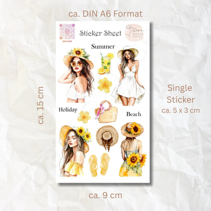 Sommer Sticker Set – 12 feminine Motive