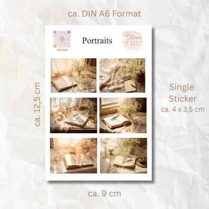 Vintage Schreibtisch Sticker – 6 ruhige Motive