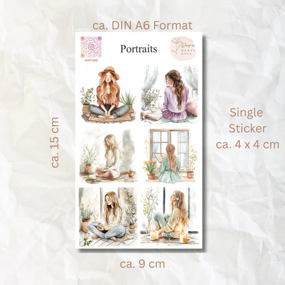 Stickers I 6 motifs I Mindfulness I Journal I Collage I Aesthetic I Scrapbooking I Decoration