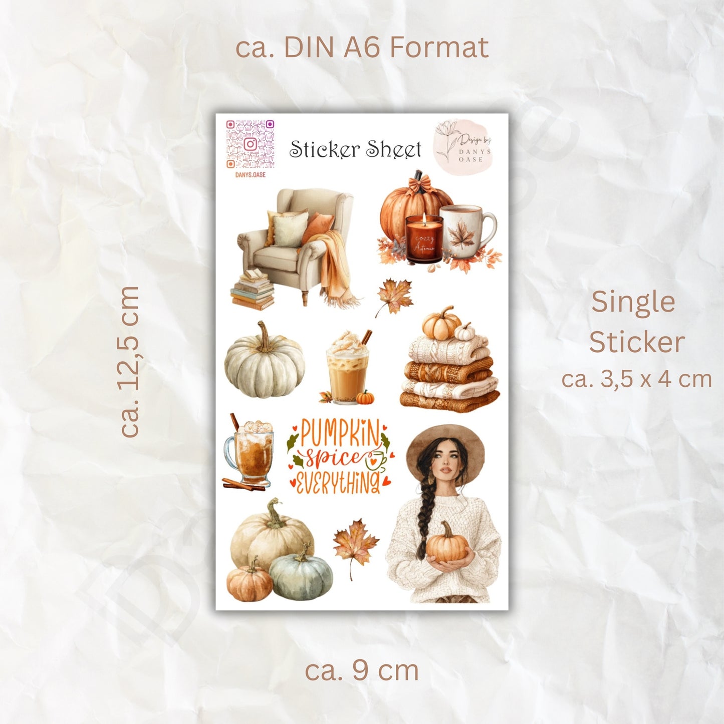 Herbst Sticker Set – 11 Aquarellmotive im Cozy Look