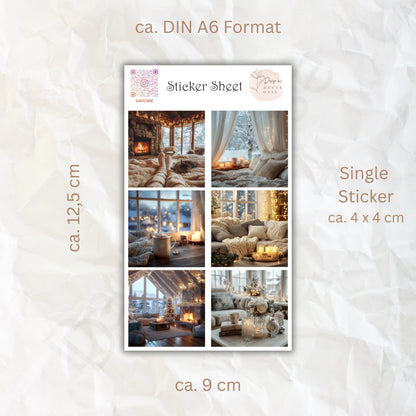 Winter Sticker Set – 6 Foto-Motive im Cozy Look