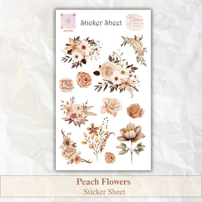 Floraler Stickerbogen – 12 Motive