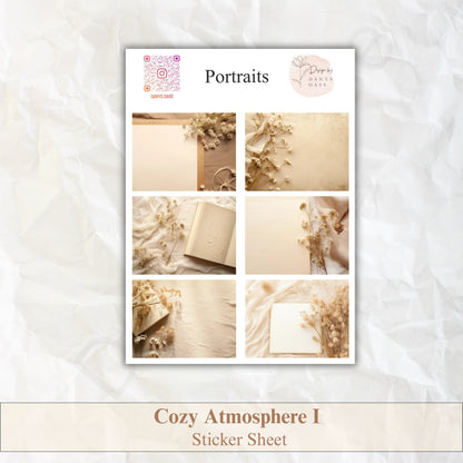 Vintage Portrait Sticker – 6 ästhetische Motive