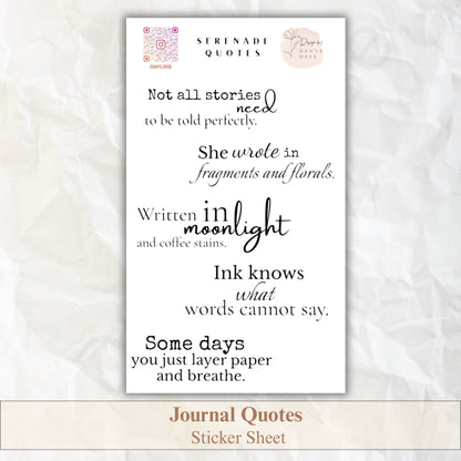 Sticker „Serenade Quotes“ – 13 poetische Zitate