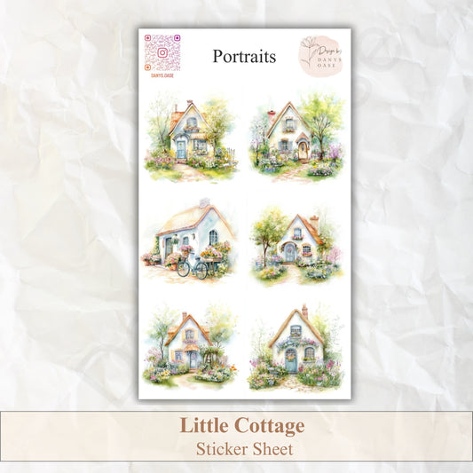 Cottage Portraits II – 6 Aquarell-Sticker mit Landhausmotiven