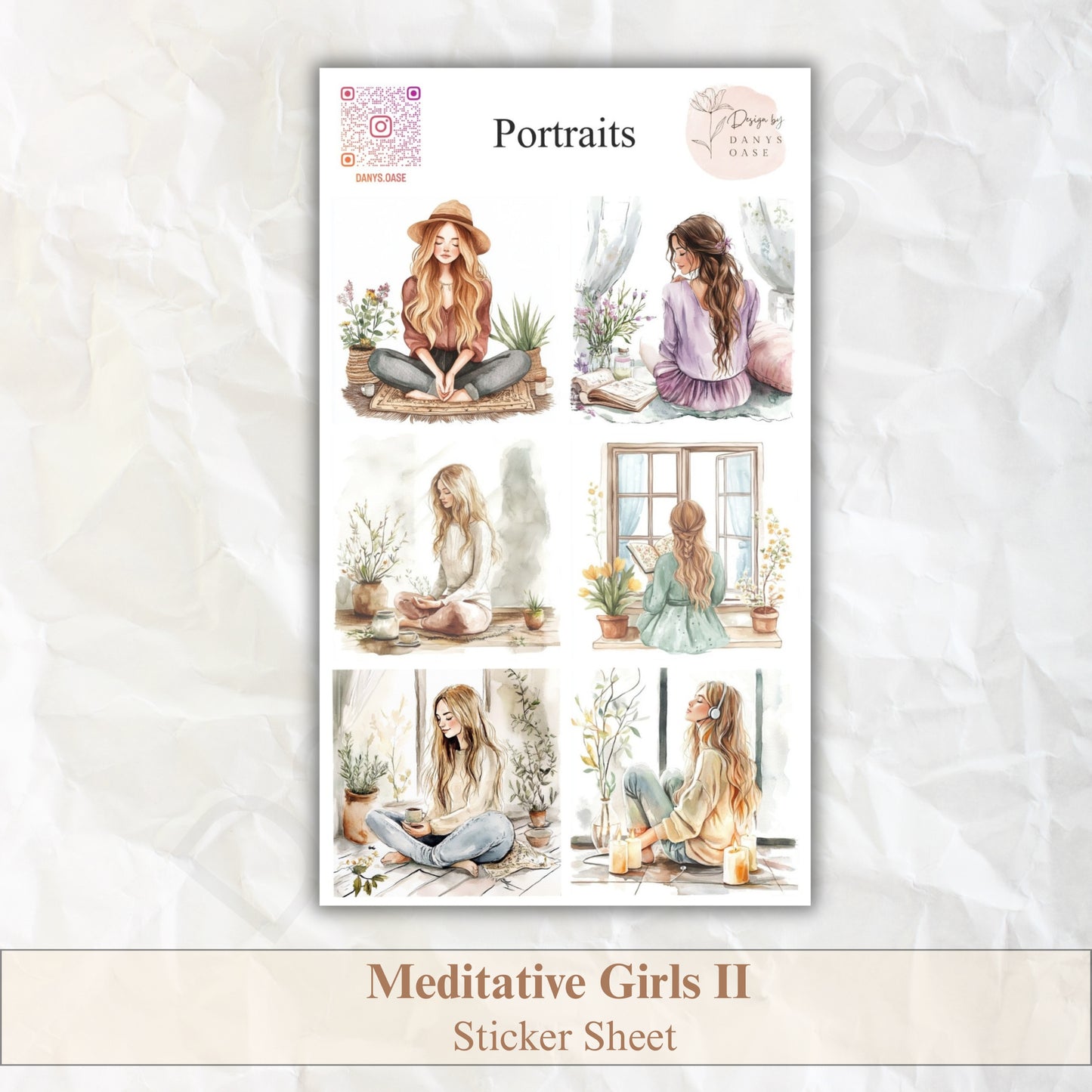 Stickers I 6 motifs I Mindfulness I Journal I Collage I Aesthetic I Scrapbooking I Decoration