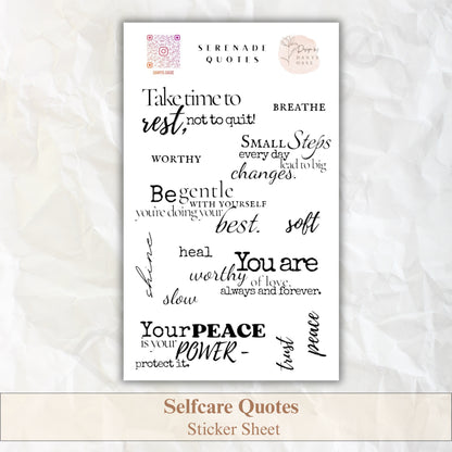 Sticker „Selfcare Quotes“ – 13 achtsame Zitate & Wörter