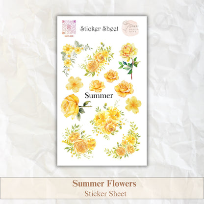 Vintage Blumen Sticker Set – 12 sommerliche Motive