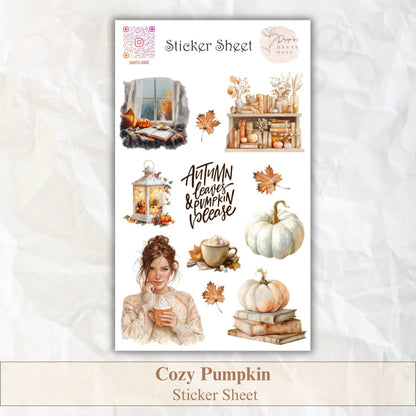 Autumn Sticker Set – 11 pumpkin motifs in watercolor vintage style for journaling &amp; decoration