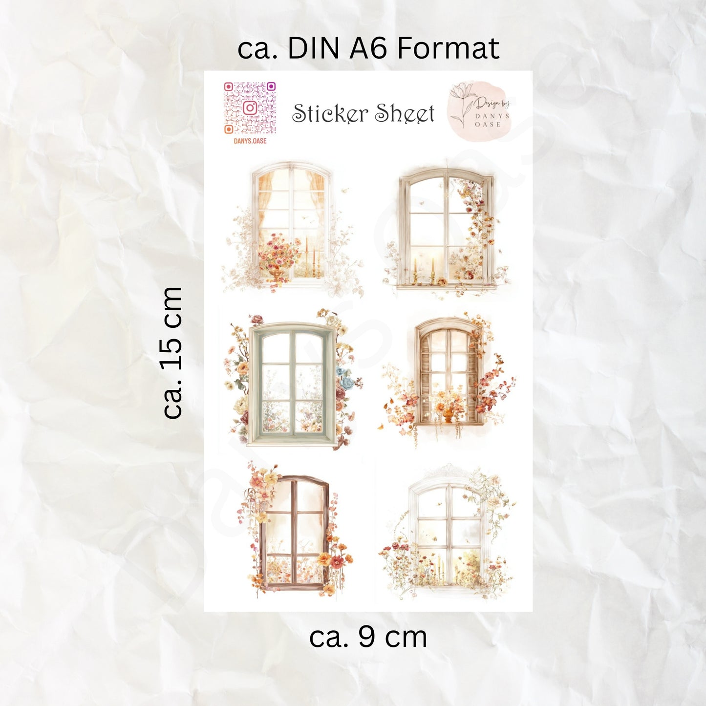 Fenster Sticker Set – 6 Aquarellmotive