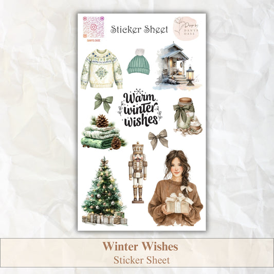 Winter Sticker Set – 11 cozy Aquarellmotive
