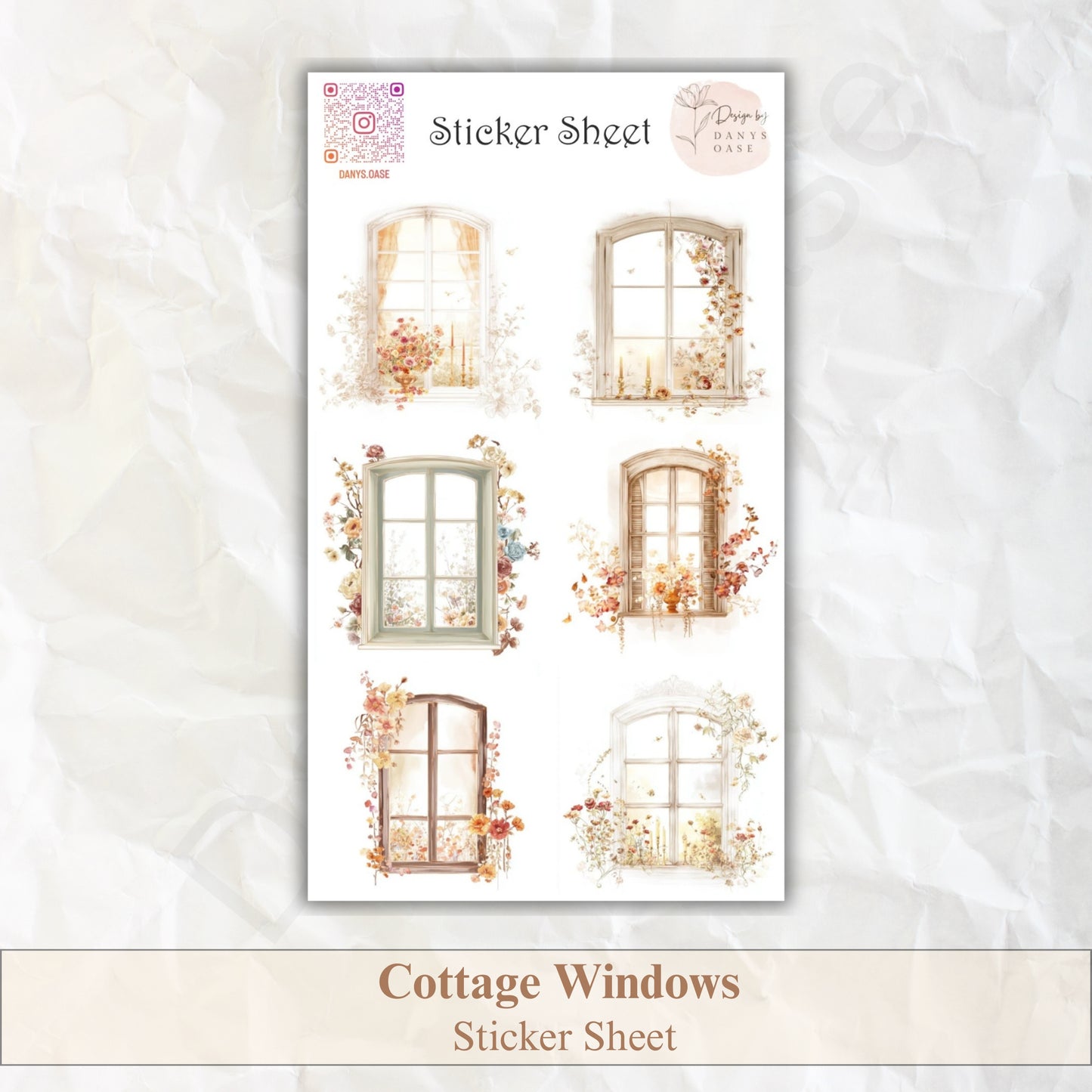 Fenster Sticker Set – 6 Aquarellmotive