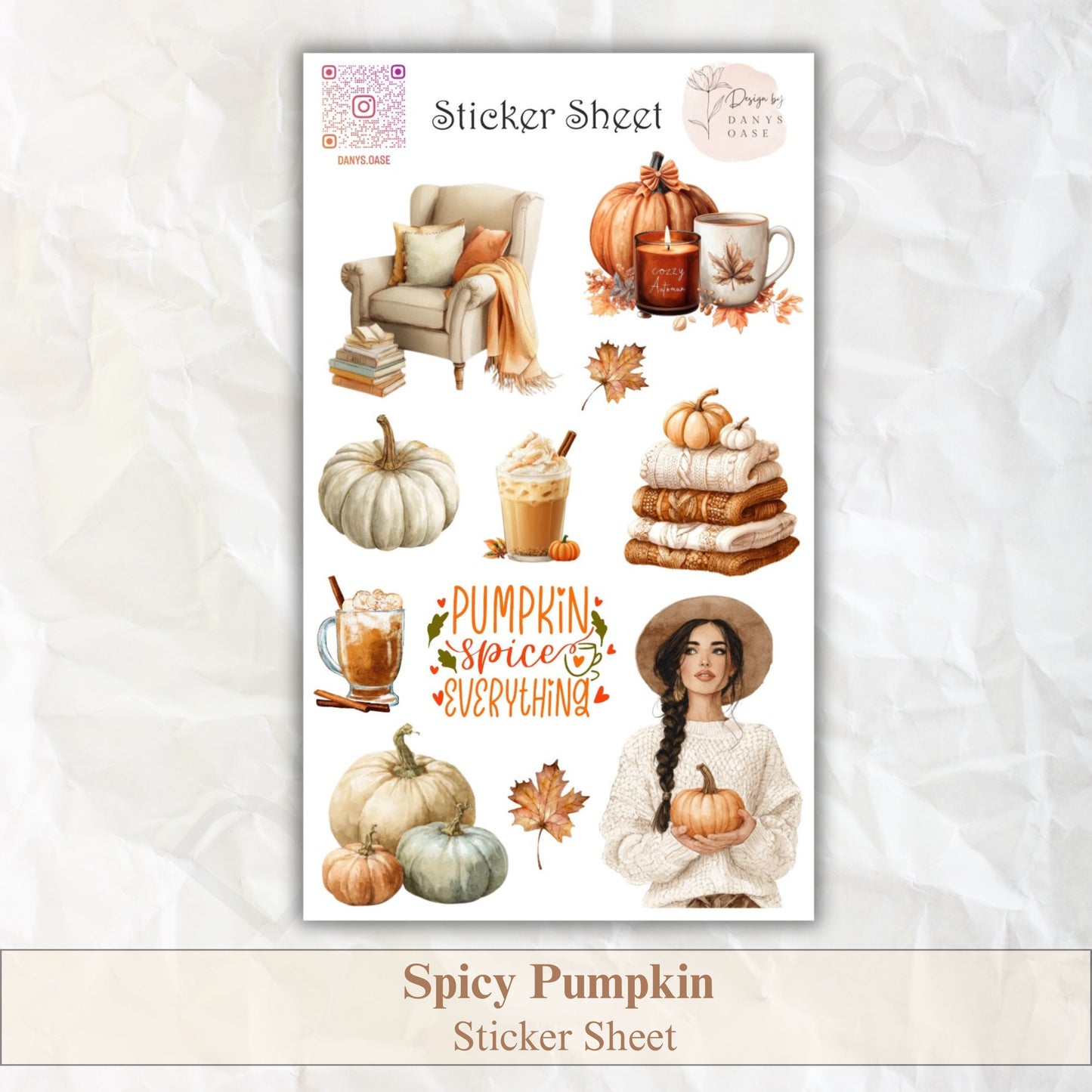 Herbst Sticker Set – 11 Aquarellmotive im Cozy Look