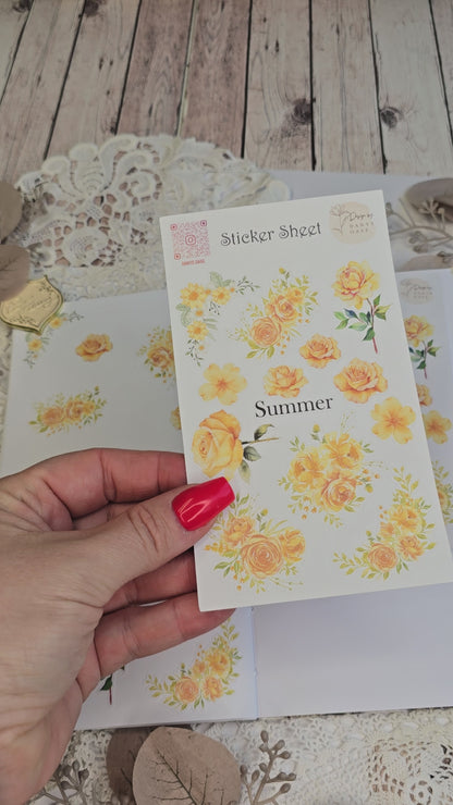 Vintage Blumen Sticker Set – 12 sommerliche Motive