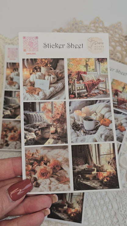 Herbst Sticker Set – 6 Cozy Foto-Motive