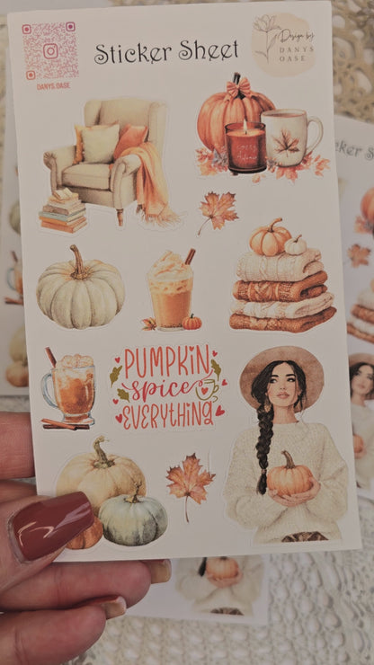 Herbst Sticker Set – 11 Aquarellmotive im Cozy Look