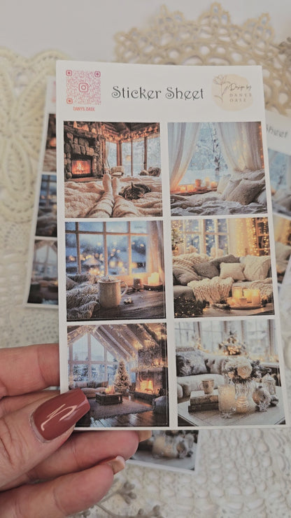 Winter Sticker Set – 6 Foto-Motive im Cozy Look