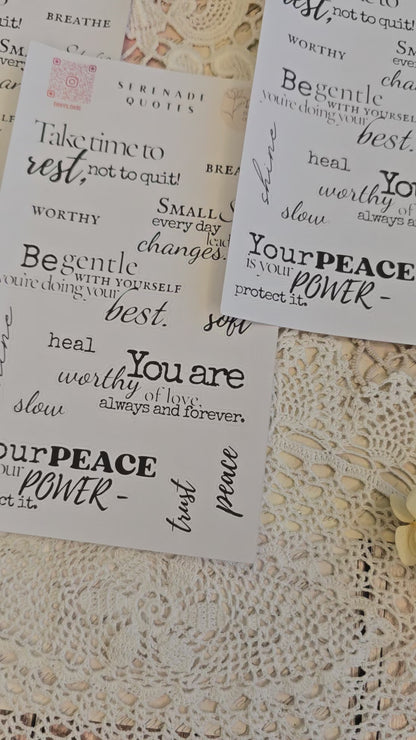 Sticker „Selfcare Quotes“ – 13 achtsame Zitate & Wörter