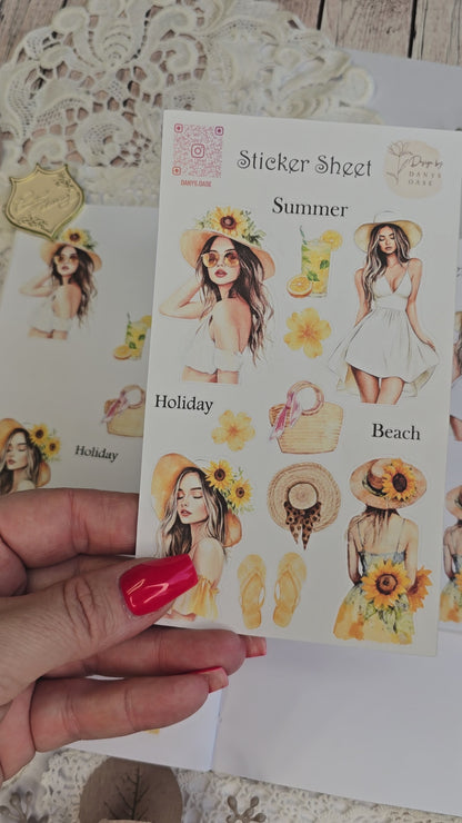 Sommer Sticker Set – 12 feminine Motive